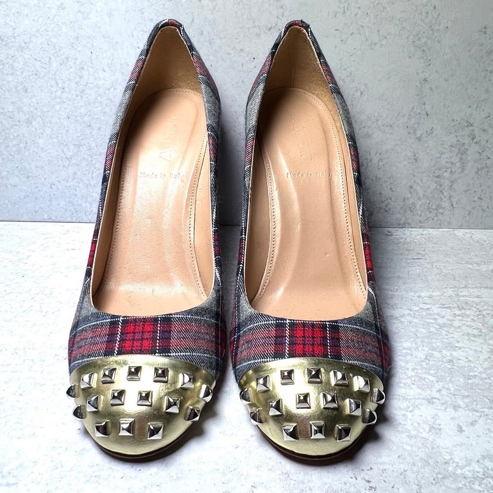 J Crew Collection Etta heels w studded toe cap.